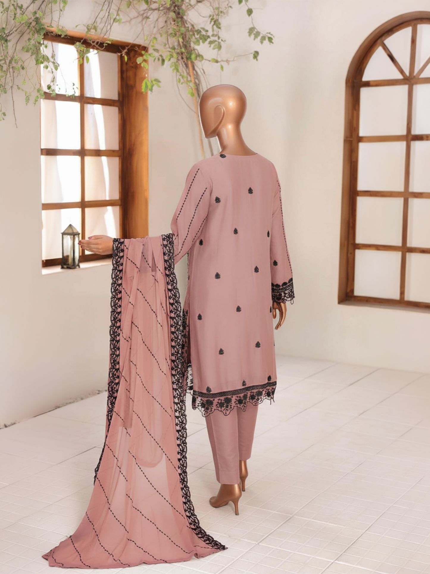 Agha Noor Pink Black