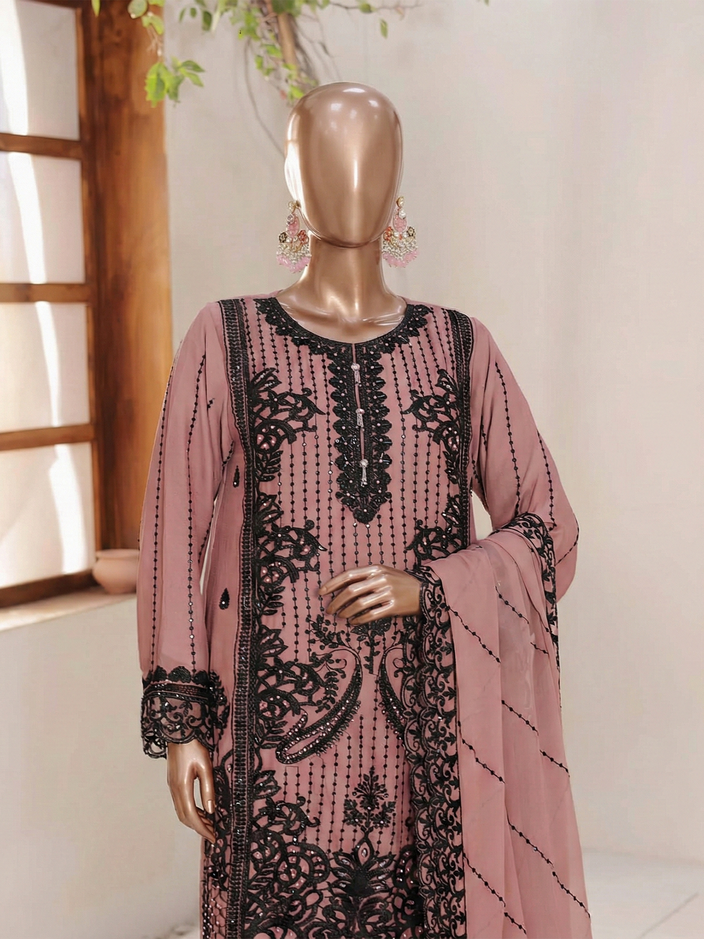 Agha Noor Pink Black