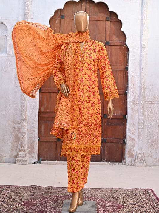 Bin Saeed Lawn 3pc Orange