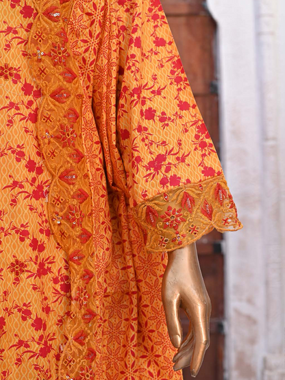 Bin Saeed Lawn 3pc Orange