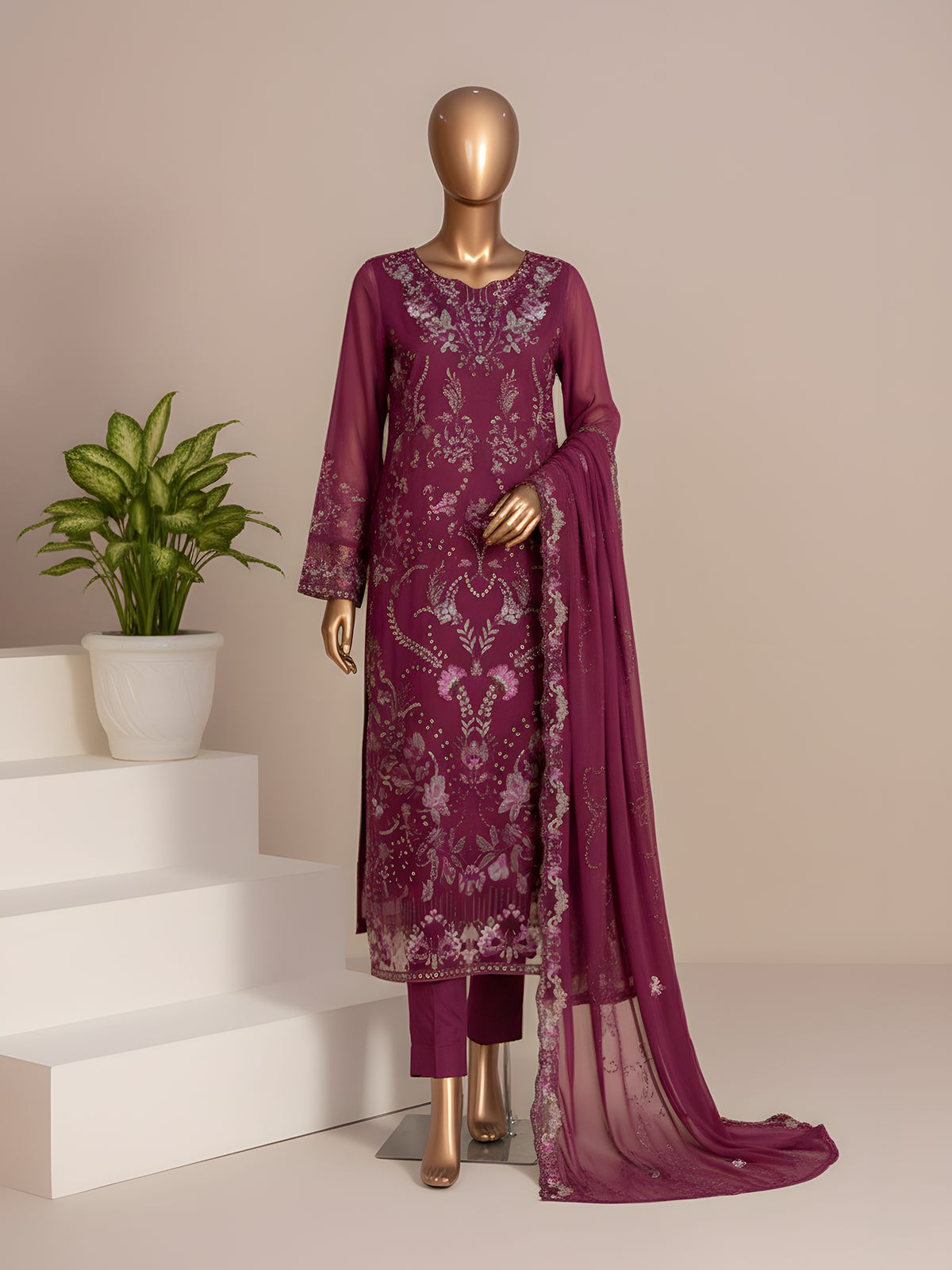 Afsanay Embroidered Chiffon