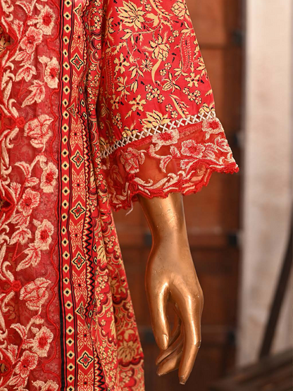 Bin Saeed Lawn 3pc Sunset Ochre