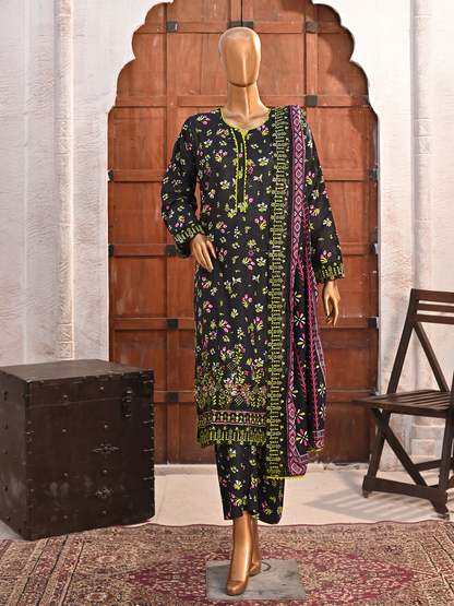 Bin Saeed Lawn 3pc Midnight Floral