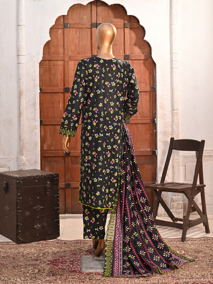 Bin Saeed Lawn 3pc Midnight Floral