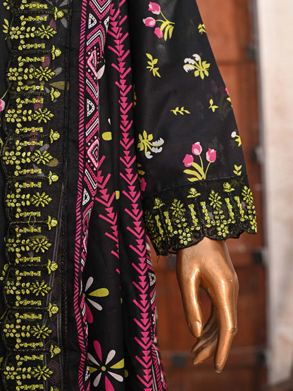 Bin Saeed Lawn 3pc Midnight Floral