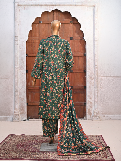Bin Saeed Lawn 3pc Forest Green