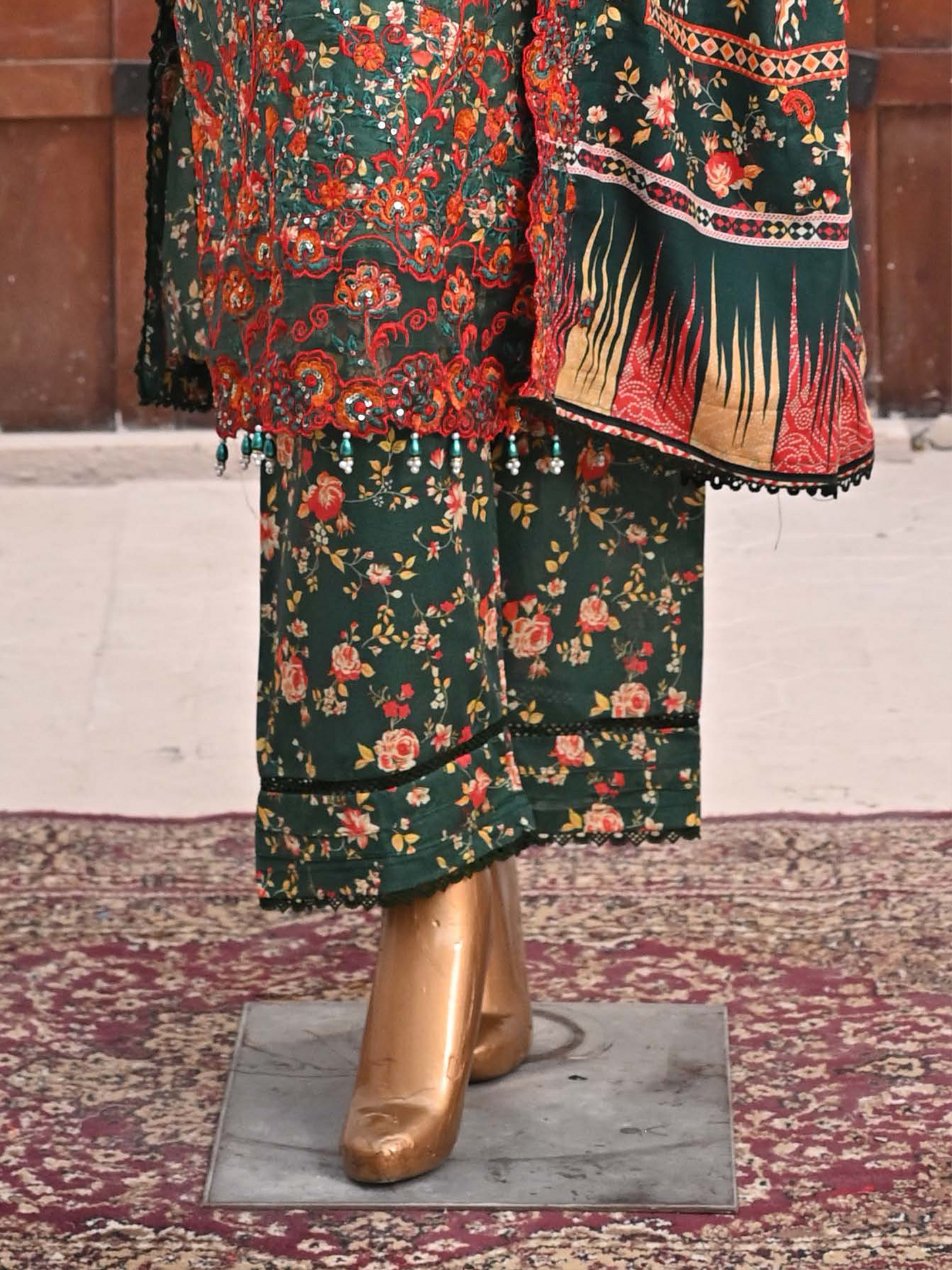 Bin Saeed Lawn 3pc Forest Green