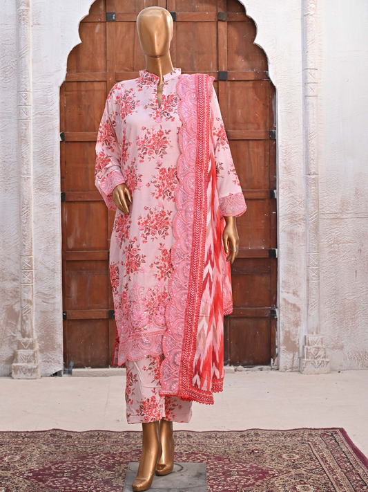 Bin Saeed Lawn 3pc Floral Romance