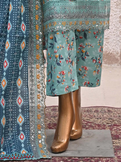 Bin Saeed Lawn 3pc Royal Blue